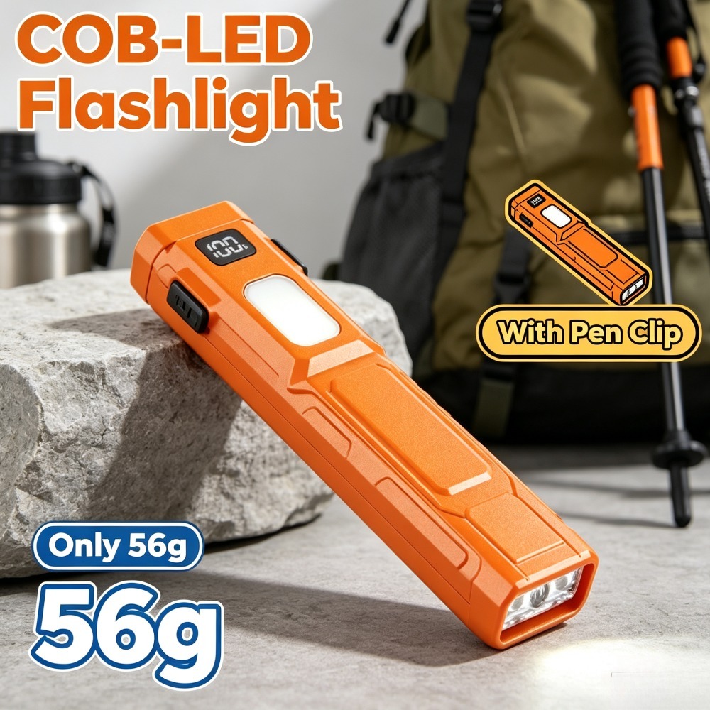 Outdoor Adventure Trips - Latarka LED COB EDC z klipsem